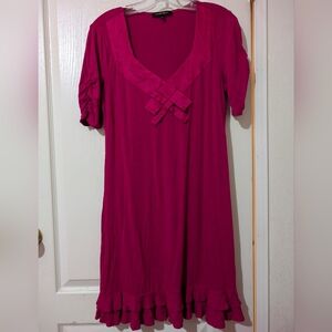 Nanette Lapore 🌹 Pink Short Sleeve Dress with Detail. Stretch.